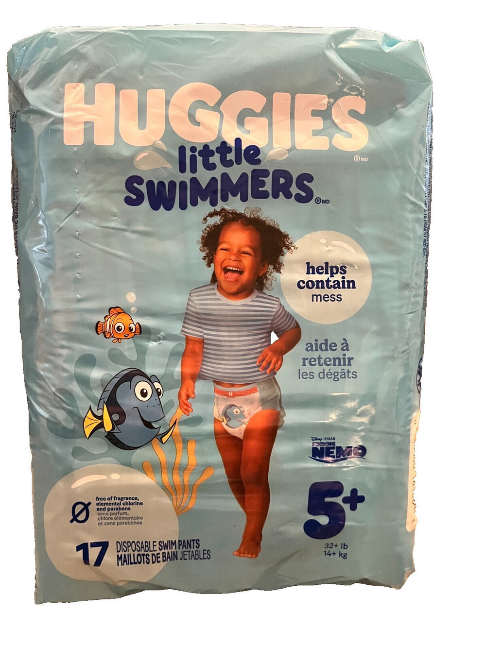 Huggies Little Swimmers Disposable Swim Diapers Size 5+ 32+ lbs 17 Ct New